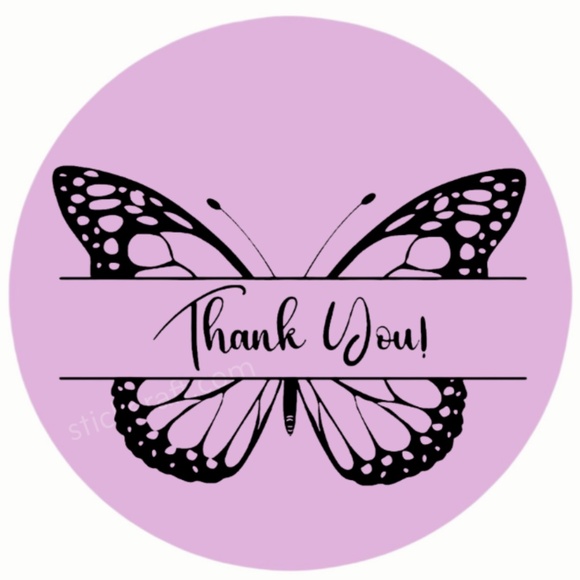 thank you sticker pink for business 2 inch round sticker - Picture 12 of 15